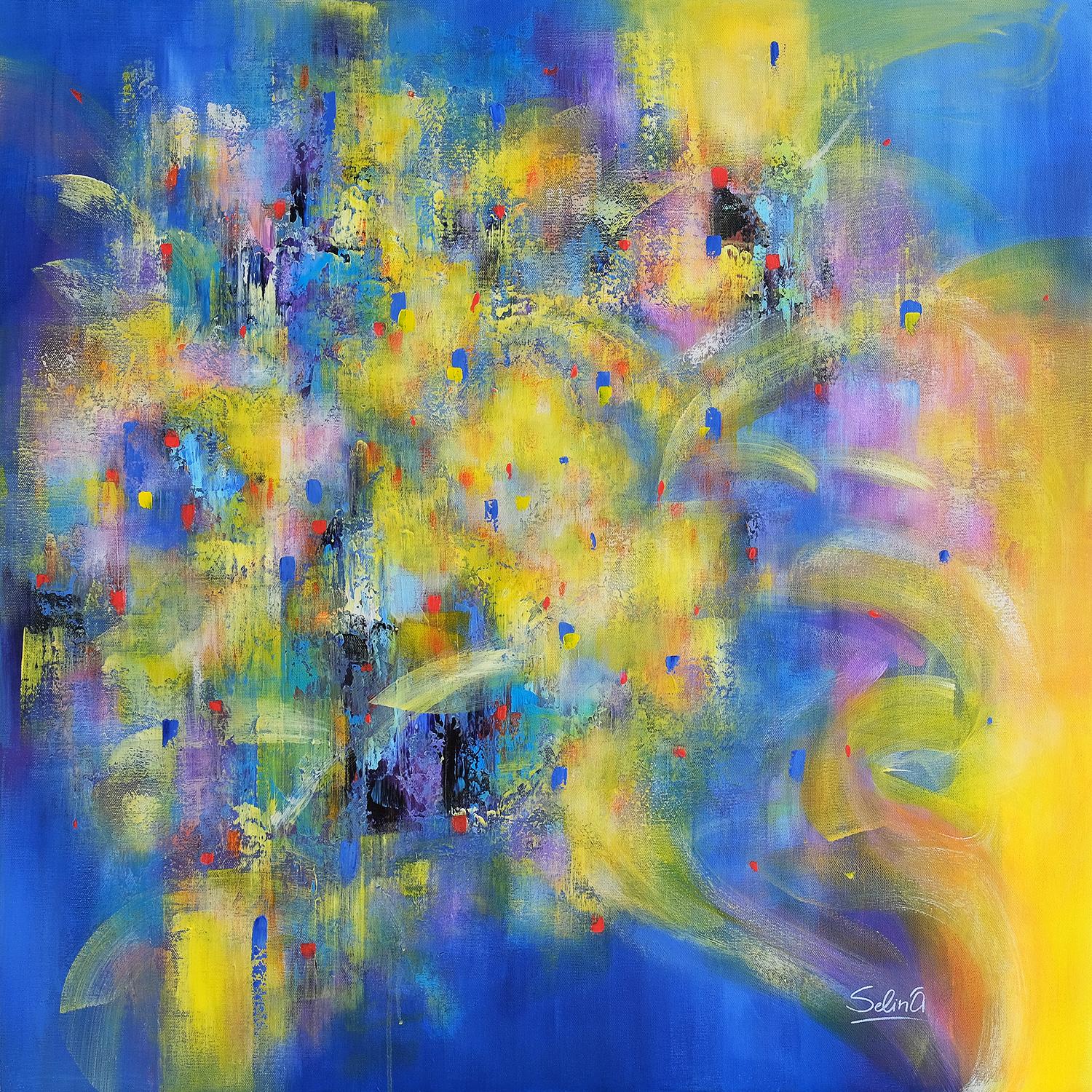 Multivariance, Modern Colorful Abstract Painting 100x100cm by Anna Selina