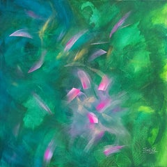 Giardino misterioso, quadro astratto Modern Color 100x100cm di Anna Selina