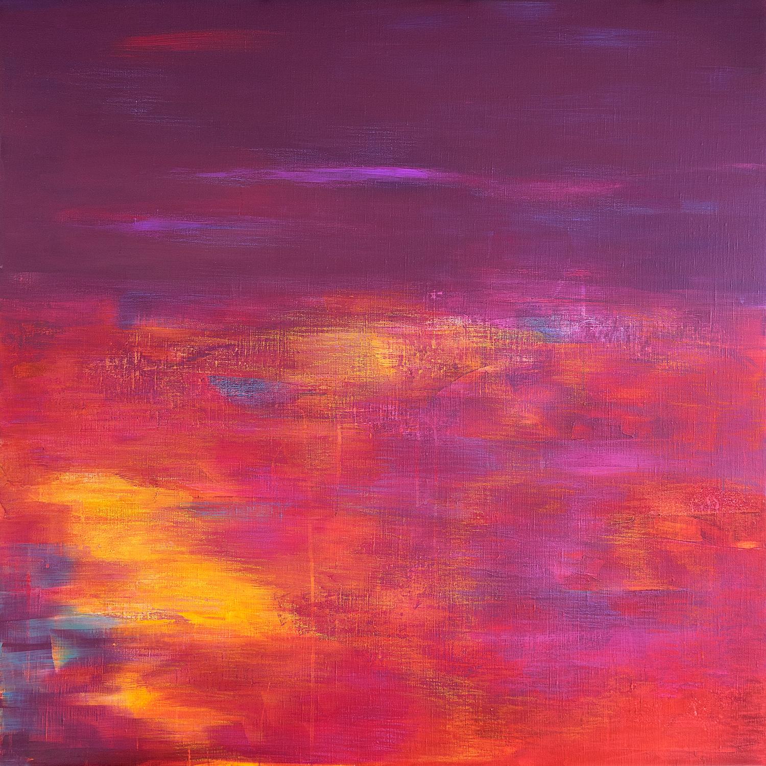 Place of inner power 1. Colorful bright Abstract Painting 90x90cm by Anna Selina