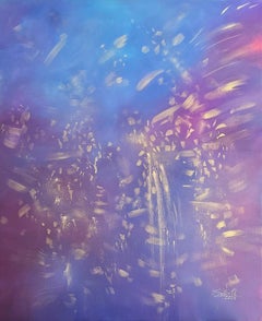 Radiance, Modernes farbenfrohes abstraktes Gemälde 110x90cm von Anna Selina