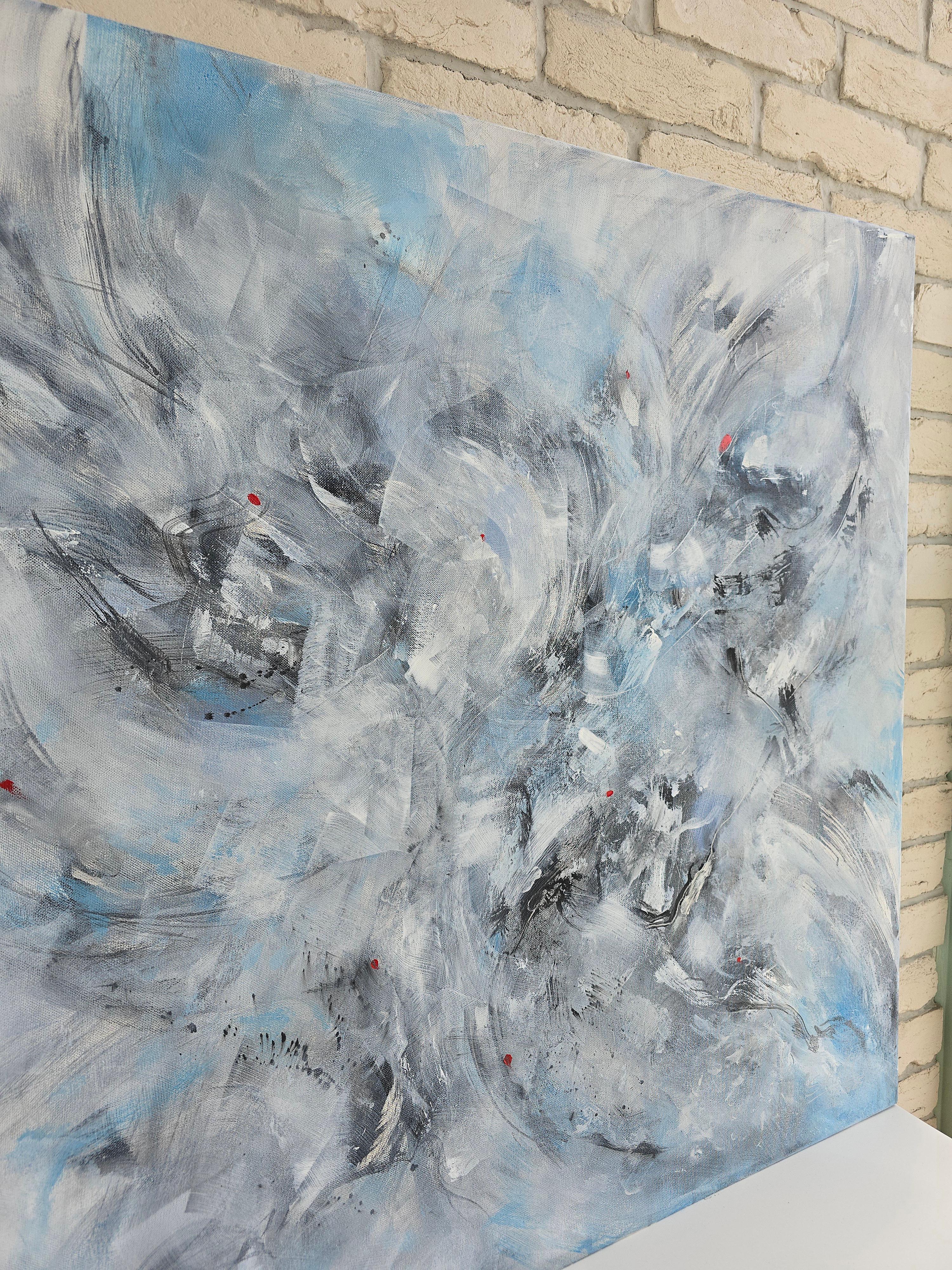 Rebirth of Inner Power, Modernes abstraktes Gemälde 100x100cm von Anna Selina im Angebot 2