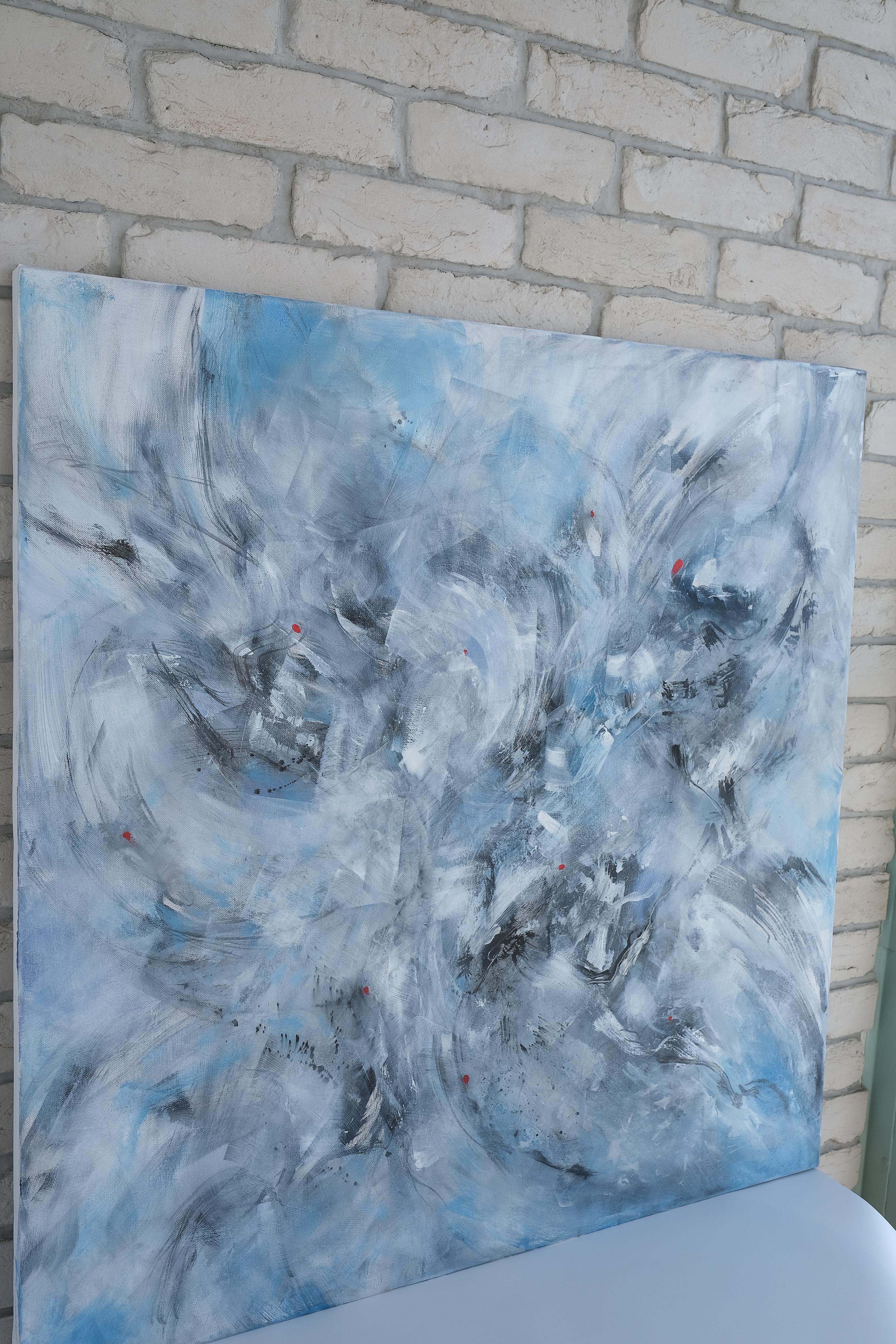 Rebirth of Inner Power, Modernes abstraktes Gemälde 100x100cm von Anna Selina im Angebot 4