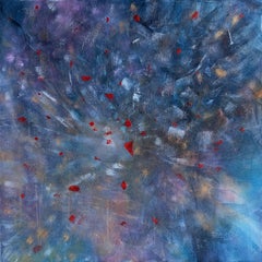 Relaxation, Modernes farbenfrohes abstraktes Gemälde 100x100cm von Anna Selina