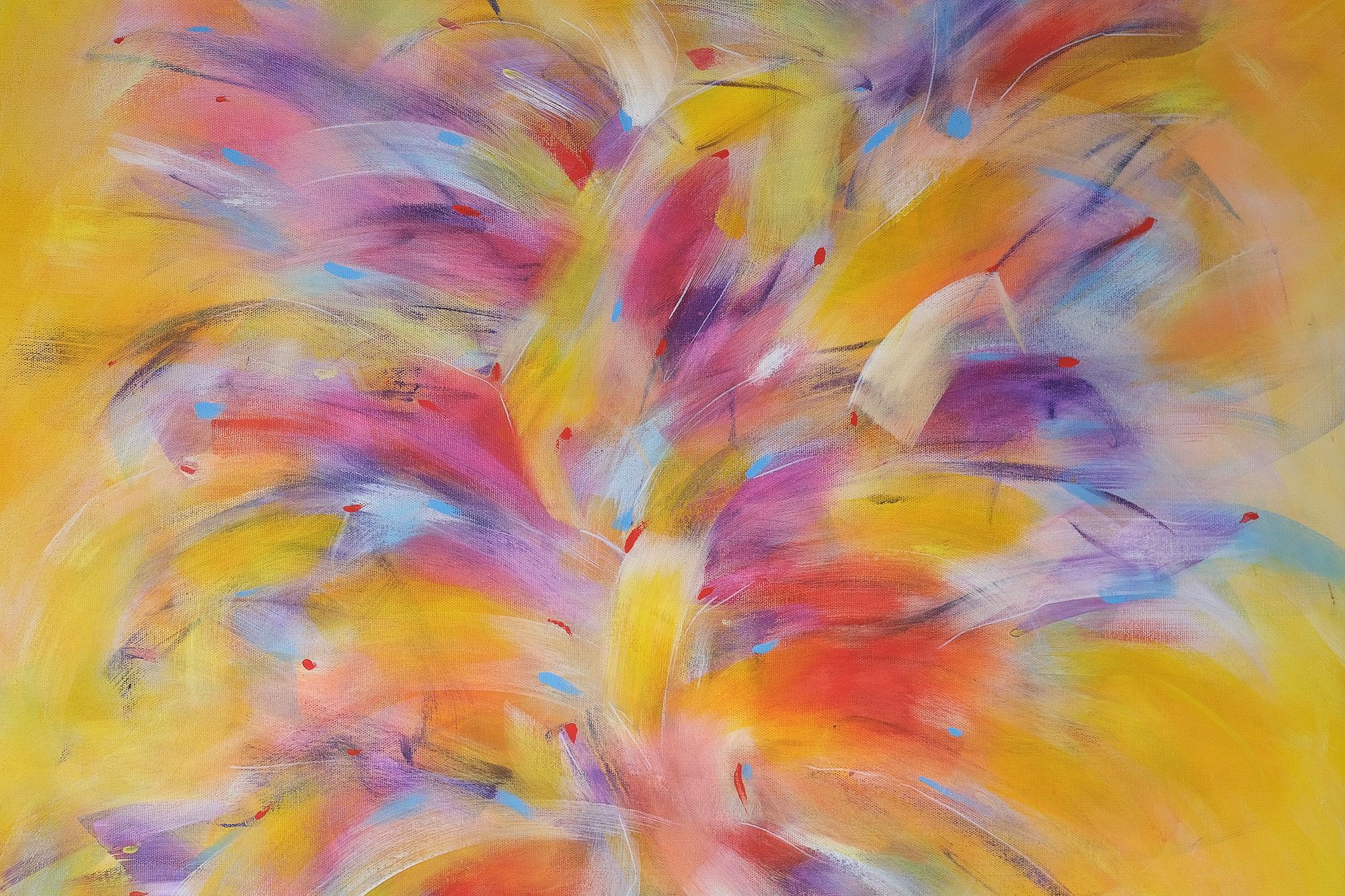 Serenity, Modern Colorful Abstract Painting 100x100cm by Anna Selina For Sale 3