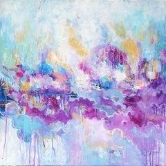 Silence. Colorful bright Abstract Painting 70x70cm by Anna Selina