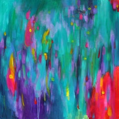 Riddles of color, Modern Colorful Abstract Painting 80x80cm by Anna Selina