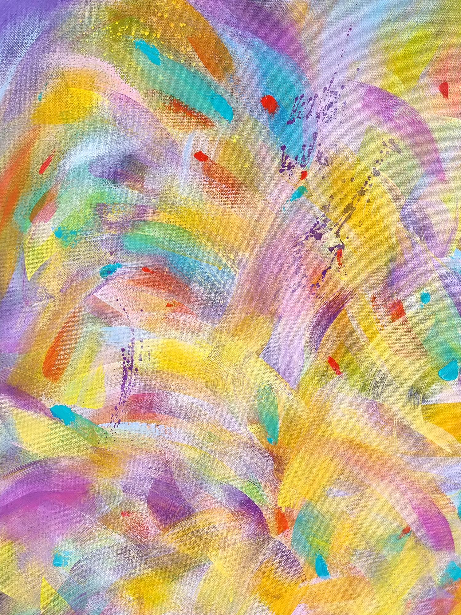 Spring light, Modern Colorful Abstract Painting 100x100cm by Anna Selina 5