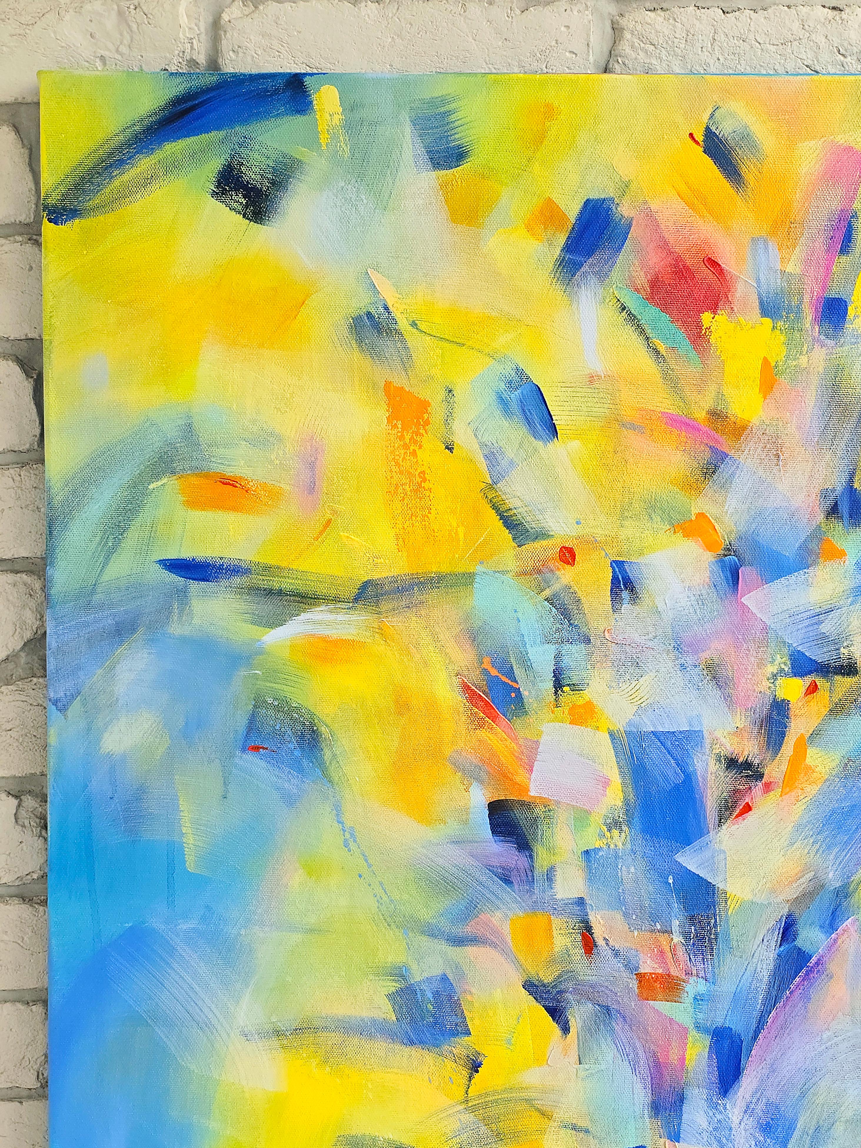 Pittura astratta Modern Color 100x100cm di Anna Selina 2