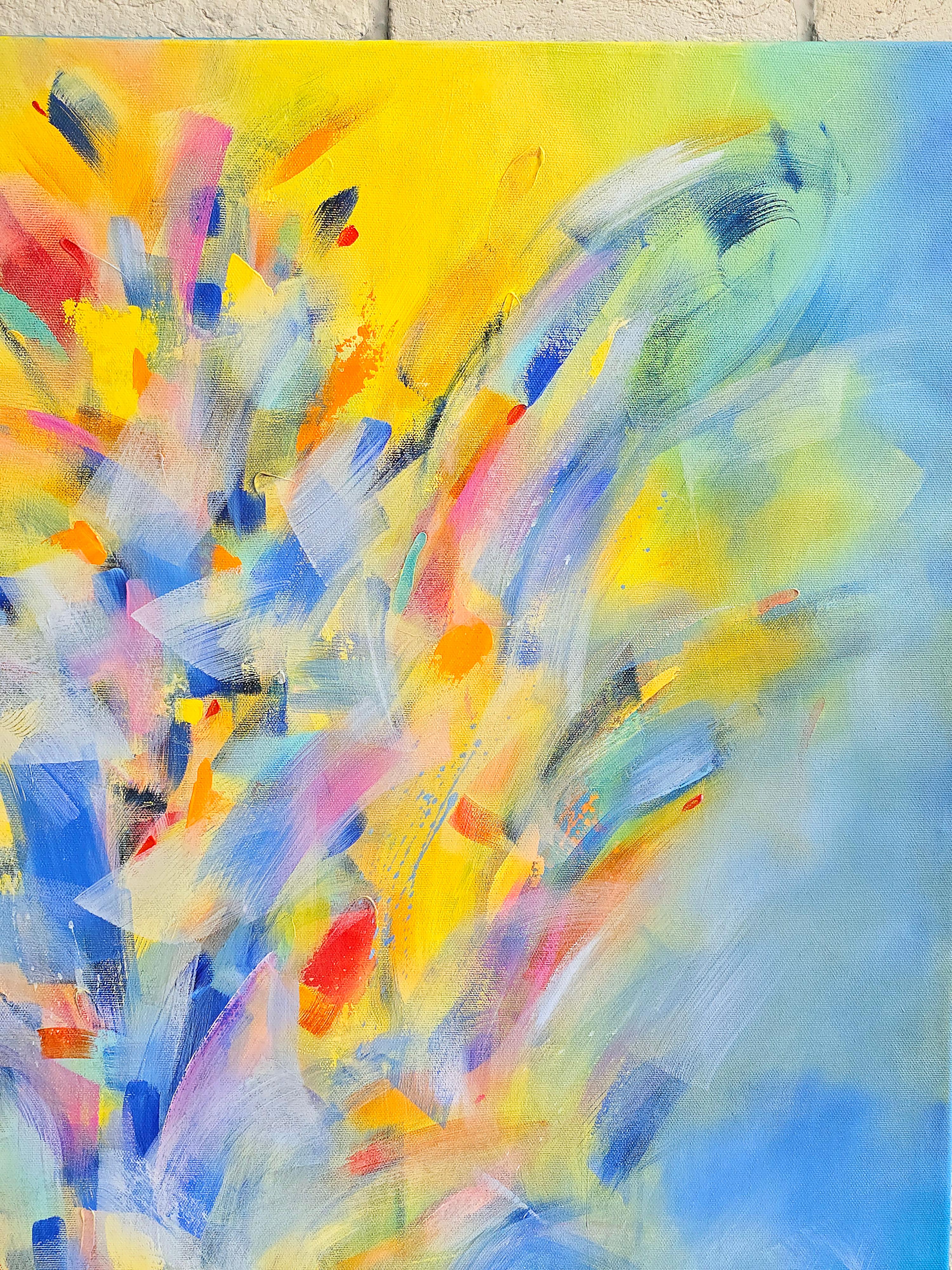 Pittura astratta Modern Color 100x100cm di Anna Selina 3
