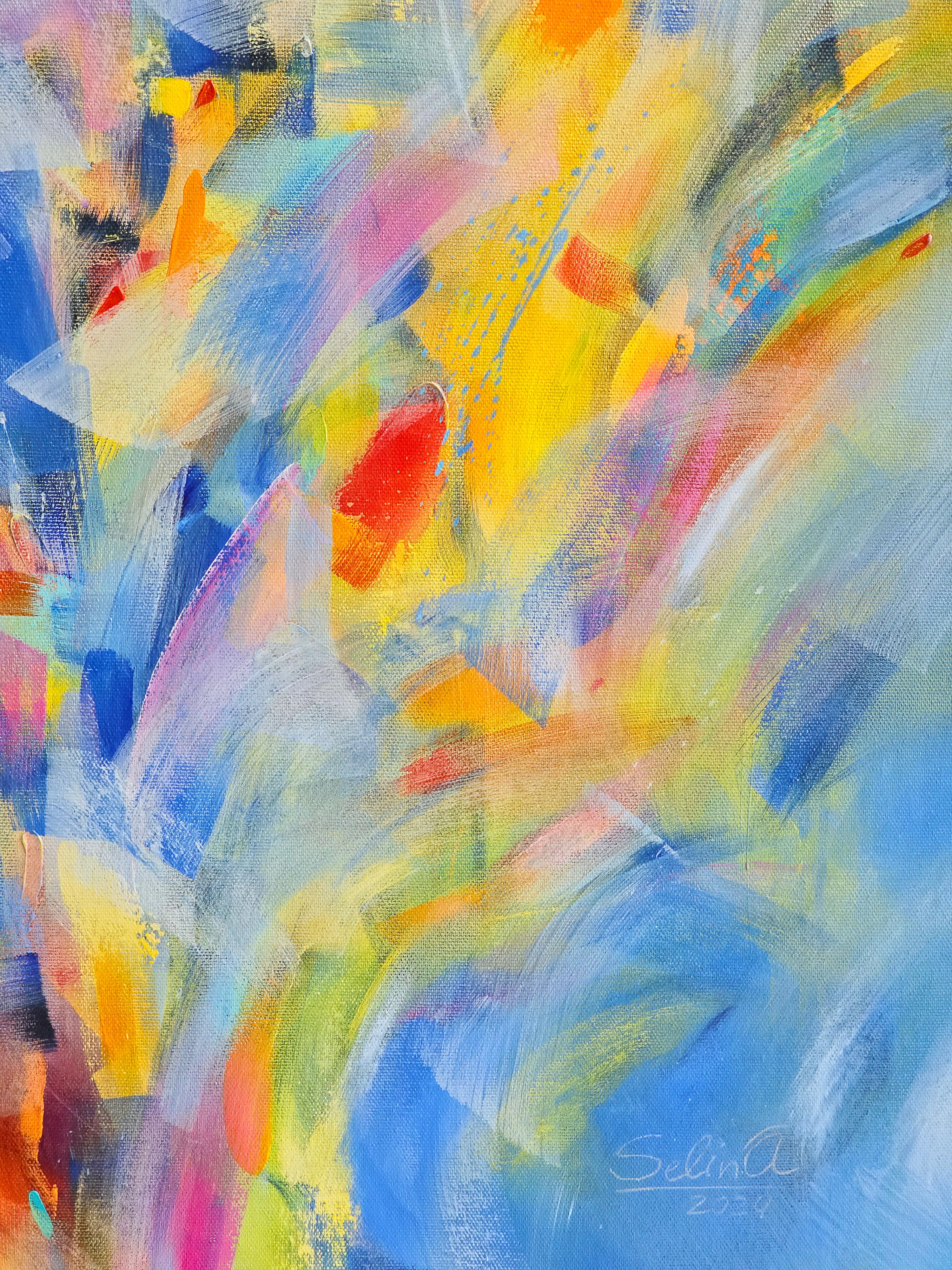 Pittura astratta Modern Color 100x100cm di Anna Selina 5