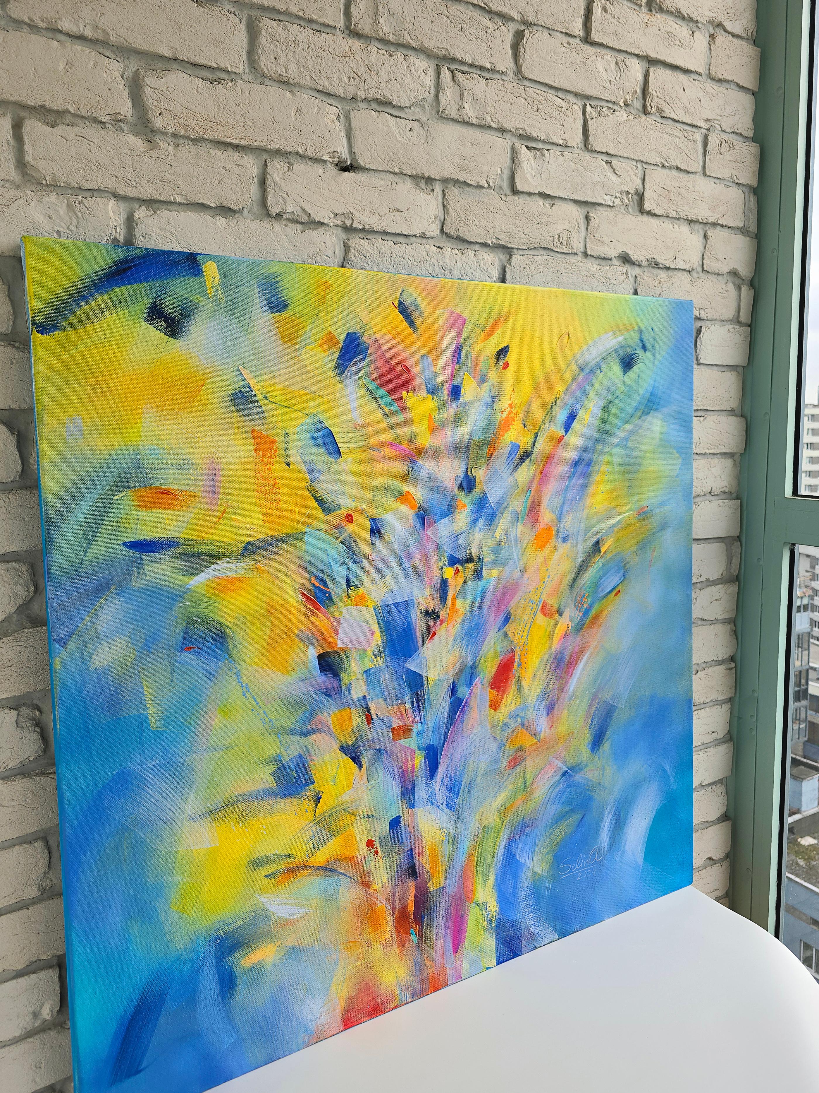 Pittura astratta Modern Color 100x100cm di Anna Selina 6