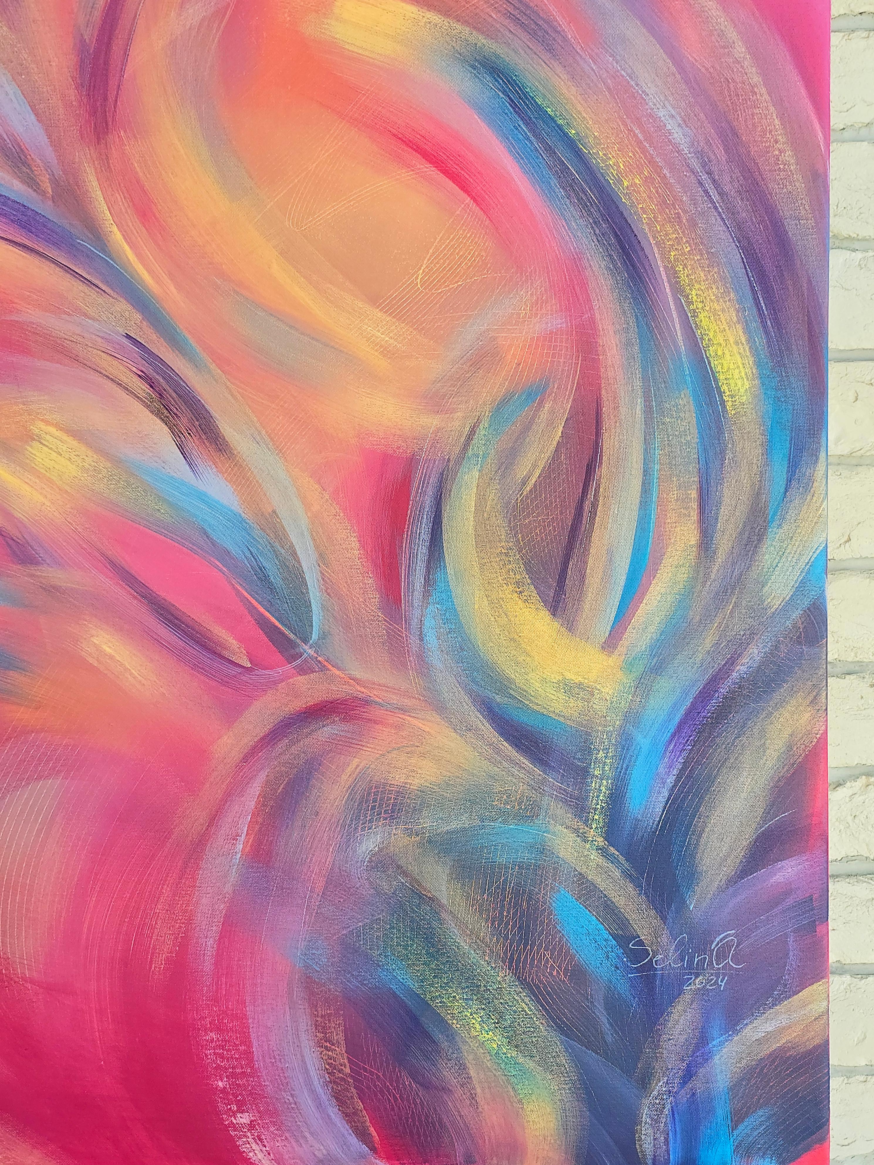 Il flusso, quadro astratto Modern Color 100x100cm di Anna Selina in vendita 1
