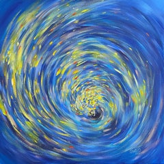 The light of life, Modernes farbenfrohes abstraktes Gemälde 100x100cm von Anna Selina