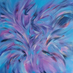 El Cisne, Cuadro Abstracto Moderno Colorido 100x100cm by Anna Selina