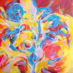 Tree of Life, Modern Colorful Abstract Painting 100x100cm by Anna Selina