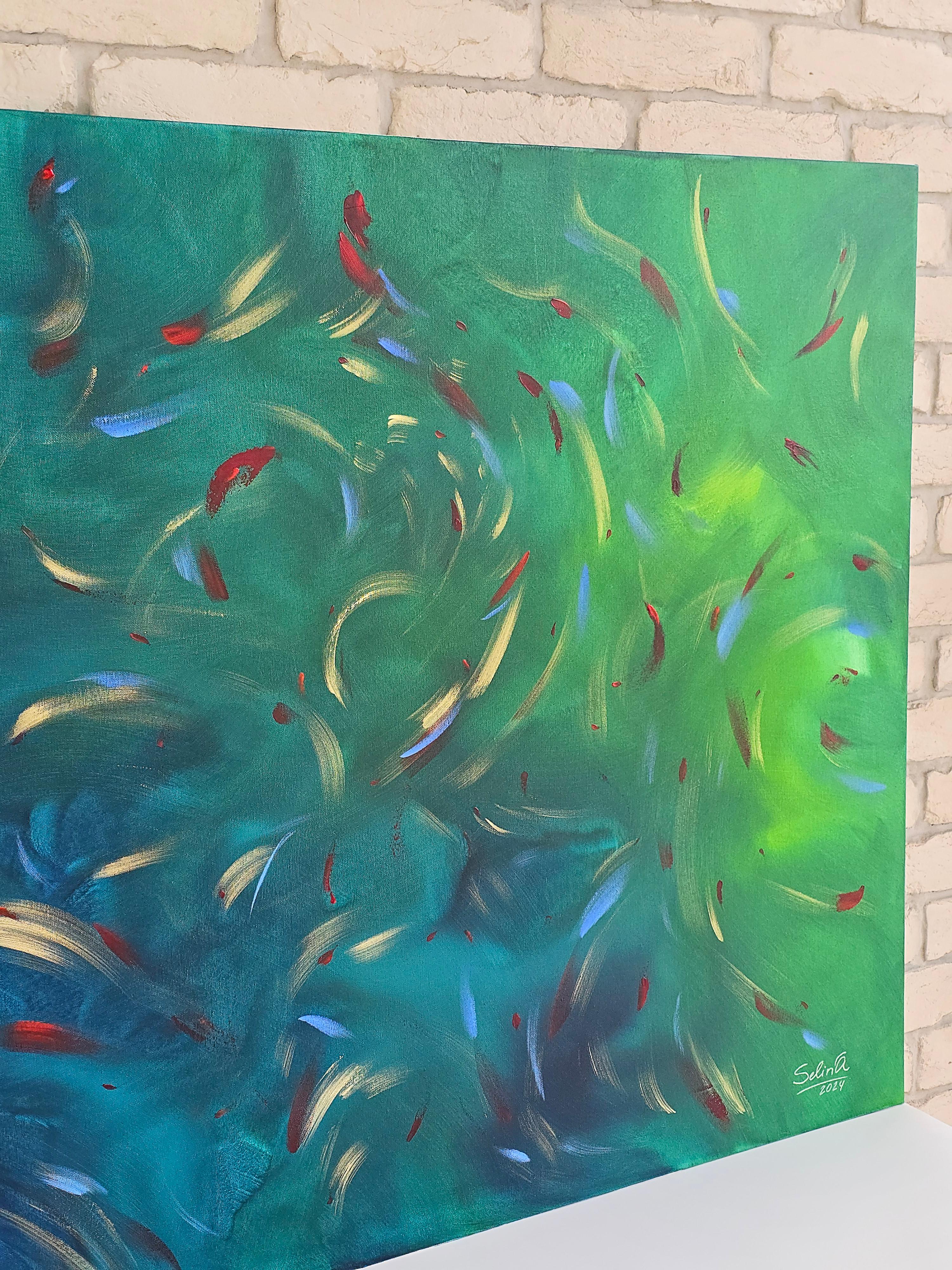 Mondo sommerso, Quadro astratto Modern Color 100x100cm di Anna Selina 6