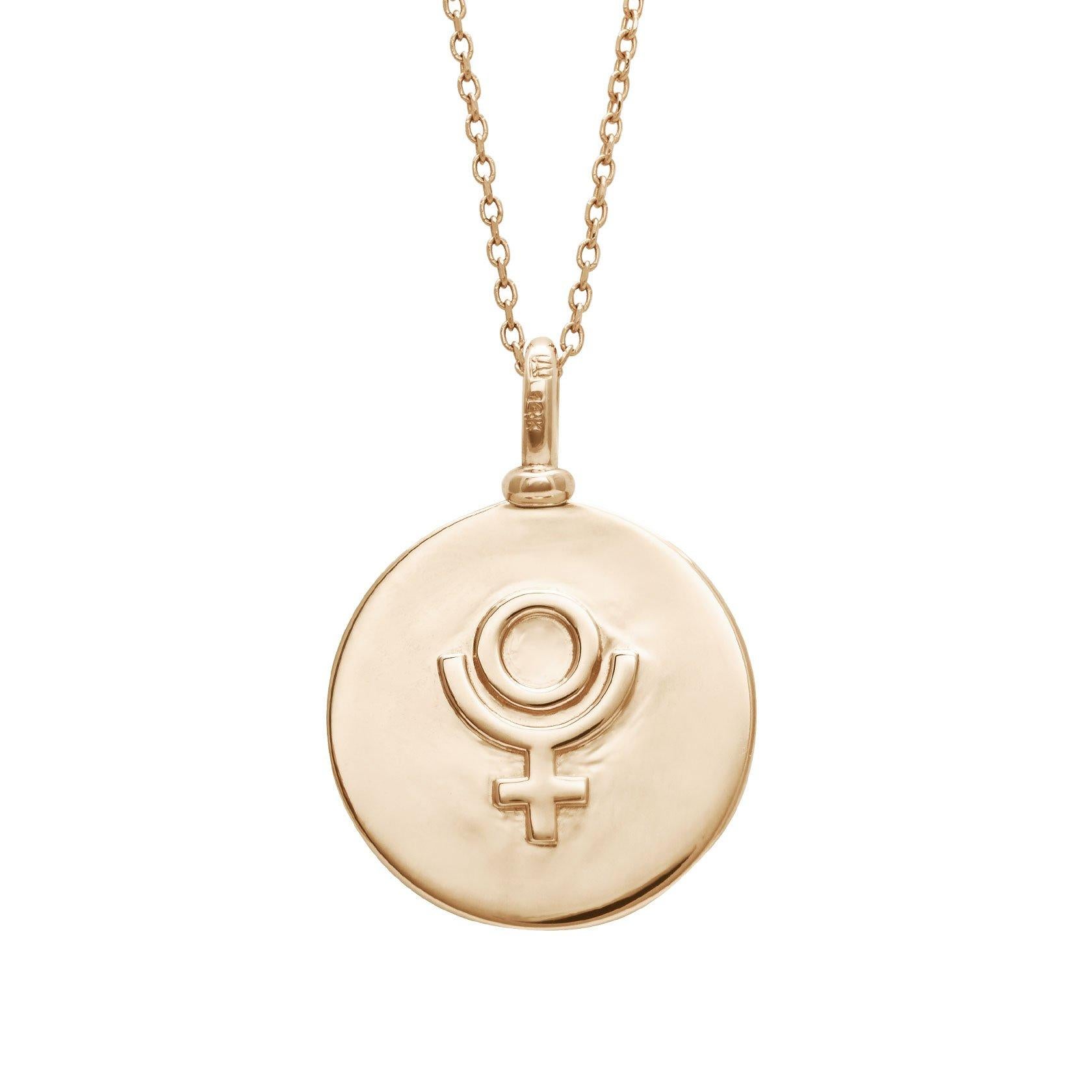 18mm, 14k yellow gold pendant with Scorpio sign and 0.13 ctw white diamond (11 stones) constellation. The back of the pendant holds Scorpio's ruling planet, Pluto. 16