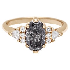 Anna Sheffield 14k Yellow Gold 1.38ct Grey Diamond Stardust Bea Engagement Ring