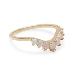 Anna Sheffield 14k Yellow or Rose Gold Opal Cosmic Tiara Curve Wedding Band