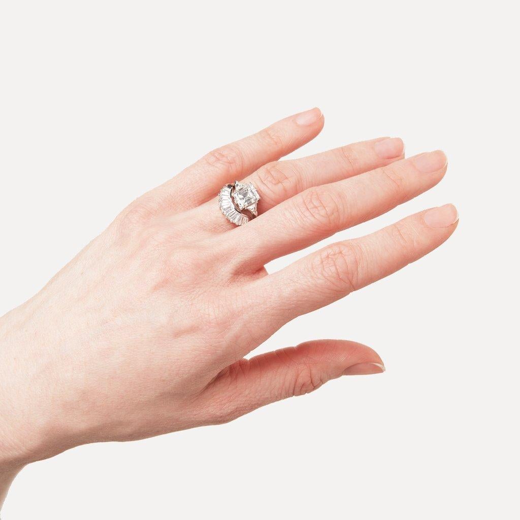 Art Deco Anna Sheffield 1.80 F/VS1 Carat White Diamond Bea Three-Stone Ring For Sale