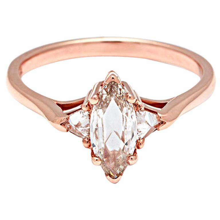 Anna Sheffield Carat Champagne Diamond Marquise Bea Ring For Sale
