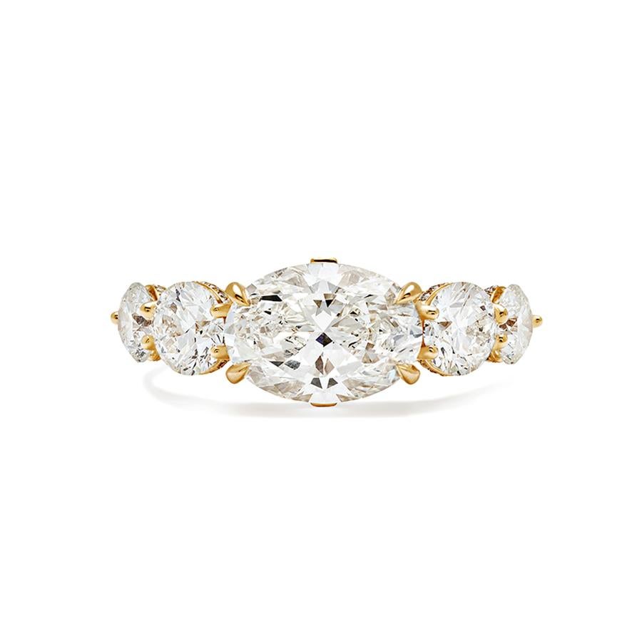 Brilliant Cut Anna Sheffield  Carat White Diamond Ashara Bea Five-Stone Ring For Sale