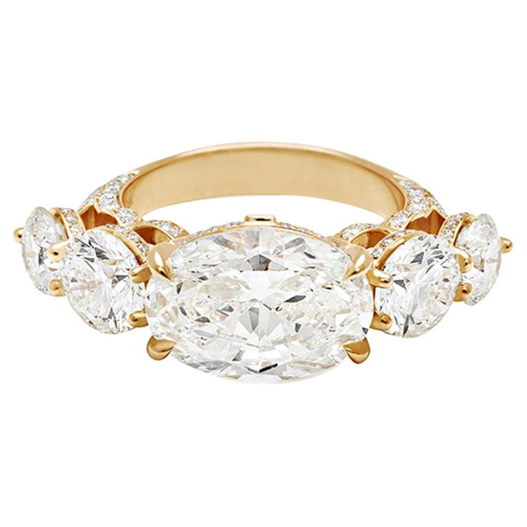 Anna Sheffield  Carat White Diamond Ashara Bea Five-Stone Ring For Sale