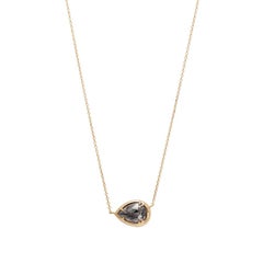 Anna Sheffield Grey Diamond Pear Amulet Necklace