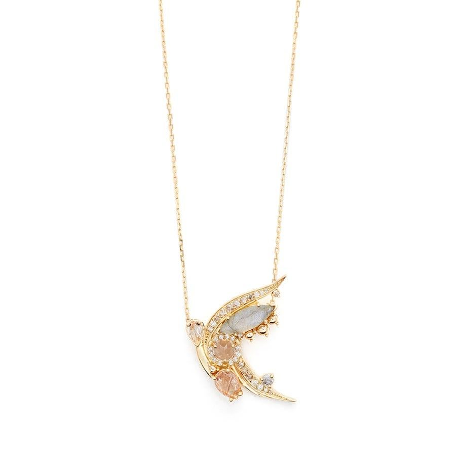 Anna Sheffield Morganite Butterfly Necklace In New Condition For Sale In New York, NY