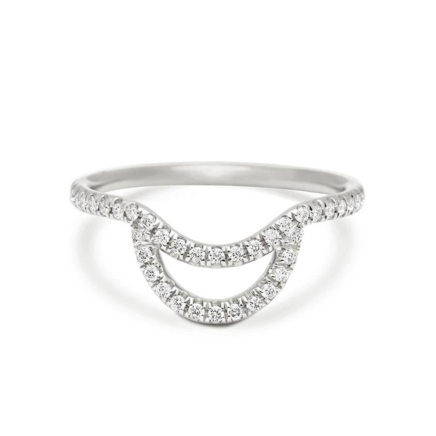 Round Cut Anna Sheffield White Diamond Pave Helios Band For Sale
