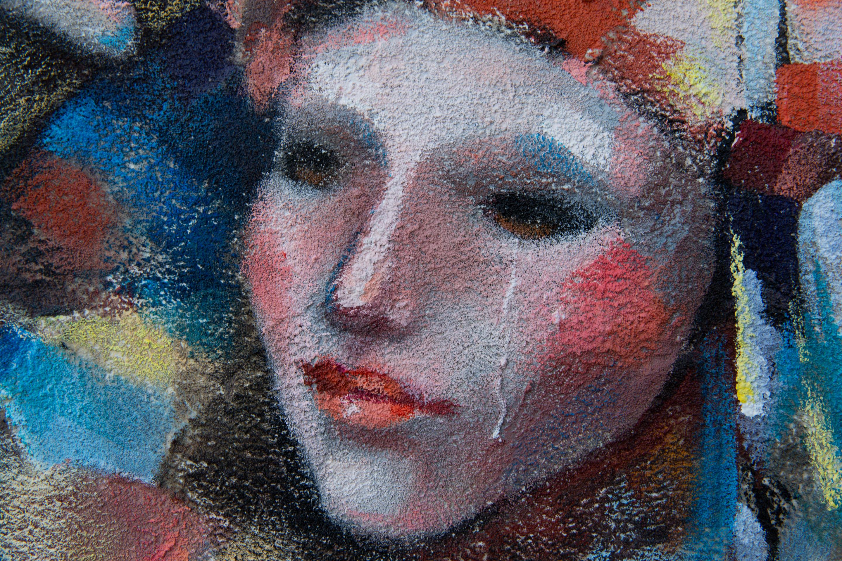 Un segreto a due. Ritratto, figurativo, Venezia, carnevale, maschera, orizzontale in vendita 1