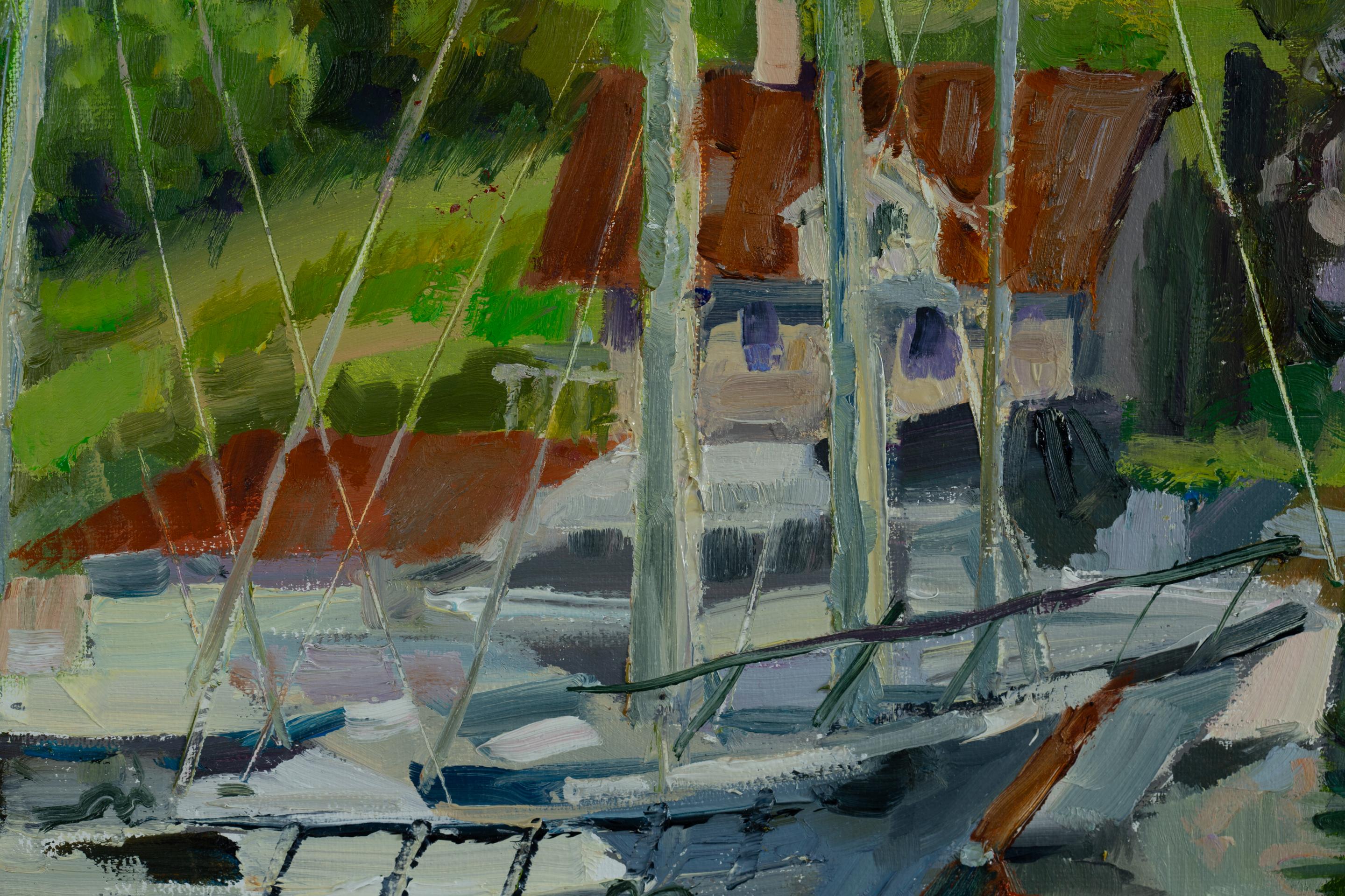 A Small Port On Turtle Island Near Oslo. Boats, yachts, fjord, Norway, nature For Sale 9