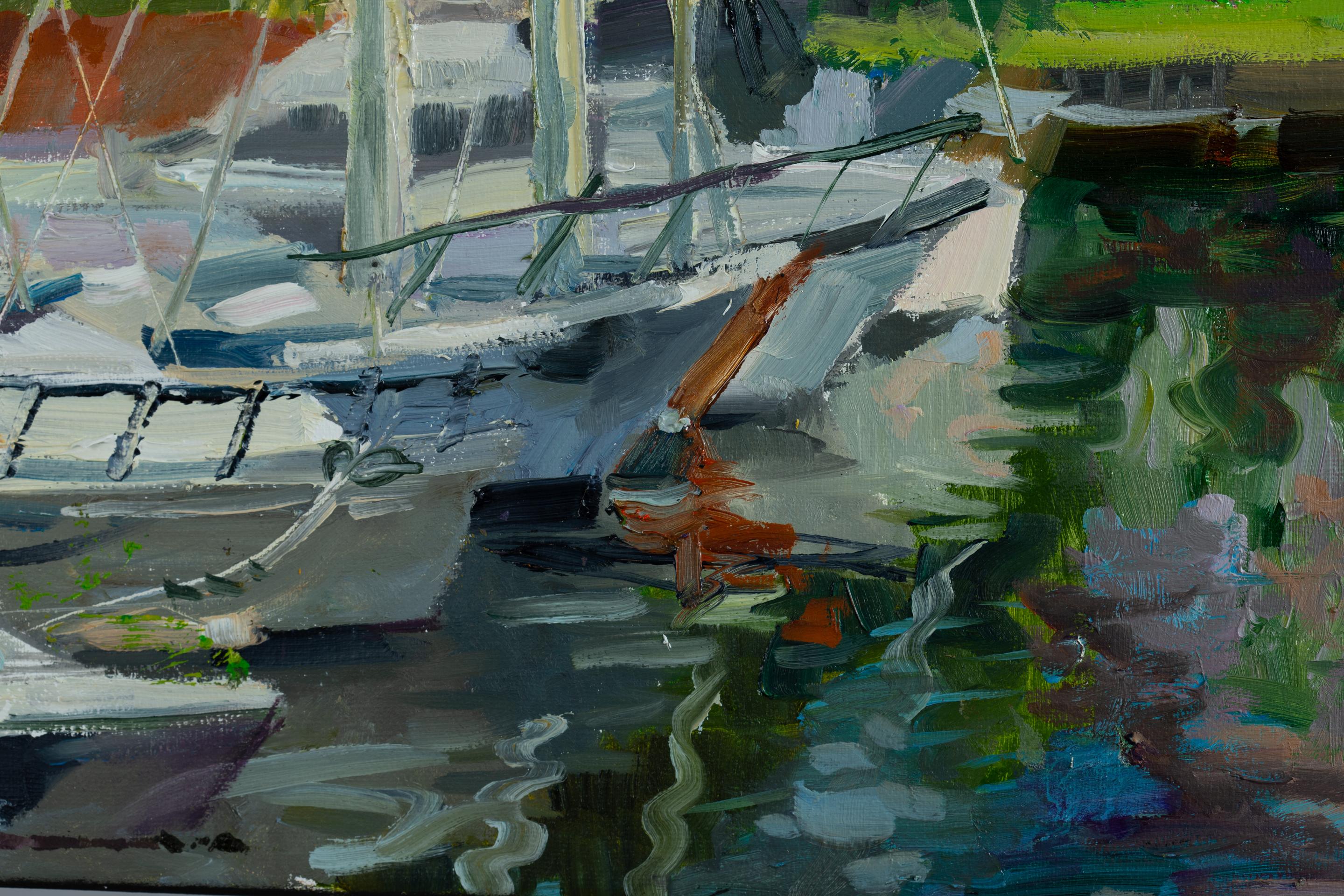 A Small Port On Turtle Island Near Oslo. Boats, yachts, fjord, Norway, nature For Sale 4