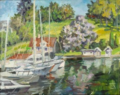 A Small Port On Turtle Island Near Oslo. Boats, yachts, fjord, Norway, nature