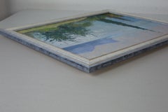 Afternoon at Lake Garda. Impressionism, horizontal, oil painting, lake, mountain