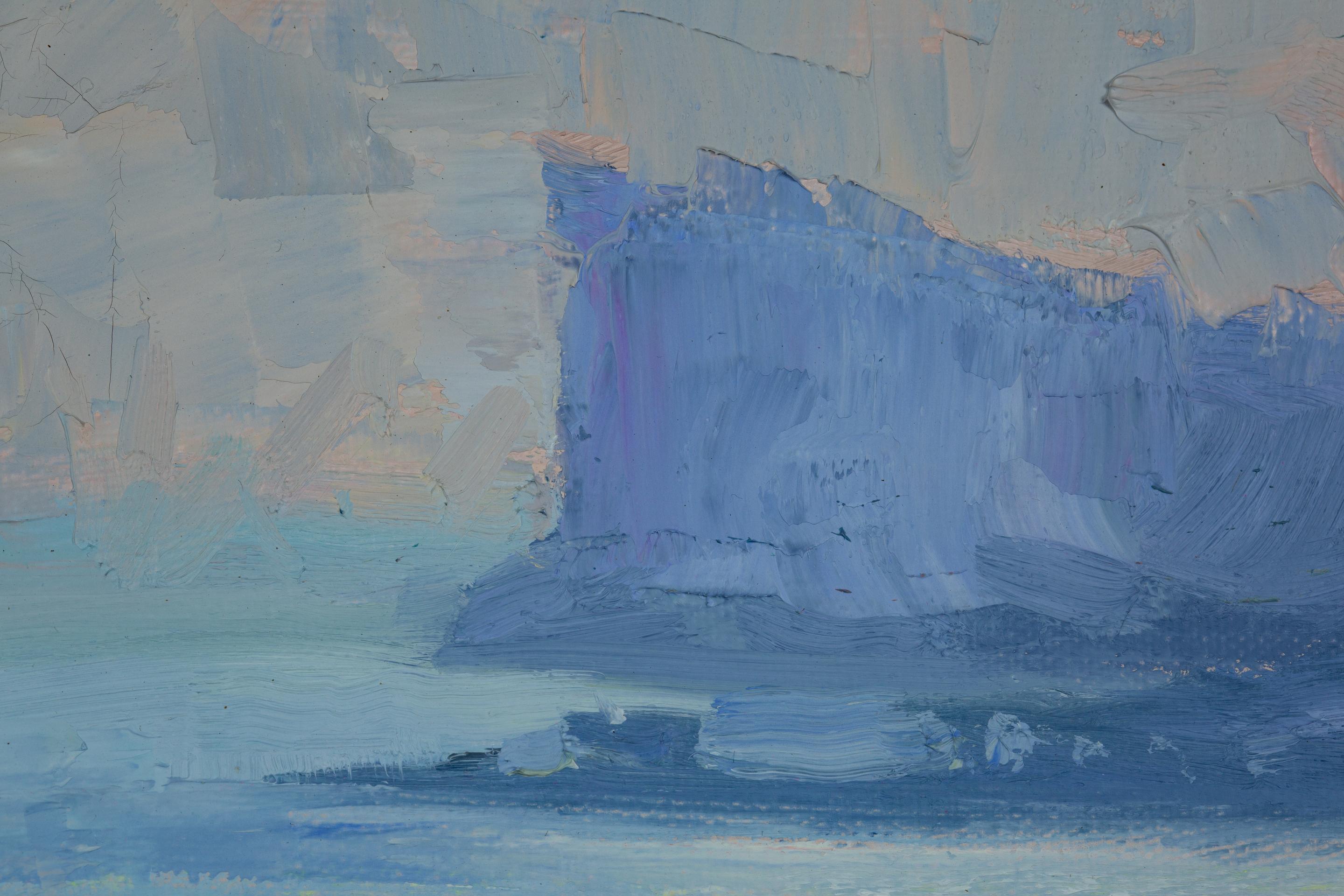 Afternoon at Lake Garda. Impressionism, horizontal, oil painting, lake, mountain For Sale 3