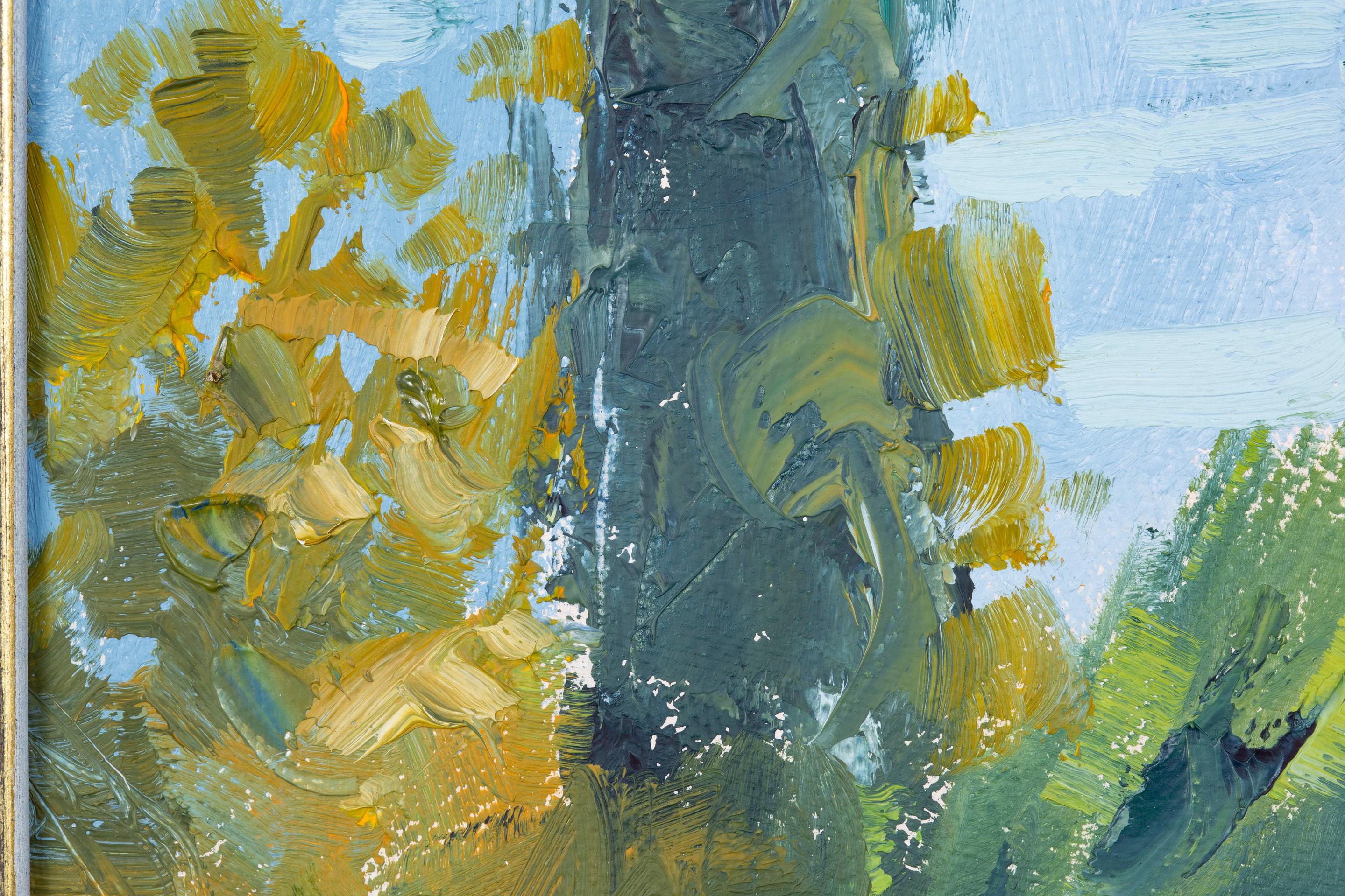 Afternoon at Lake Garda. Impressionism, horizontal, oil painting, lake, mountain For Sale 4