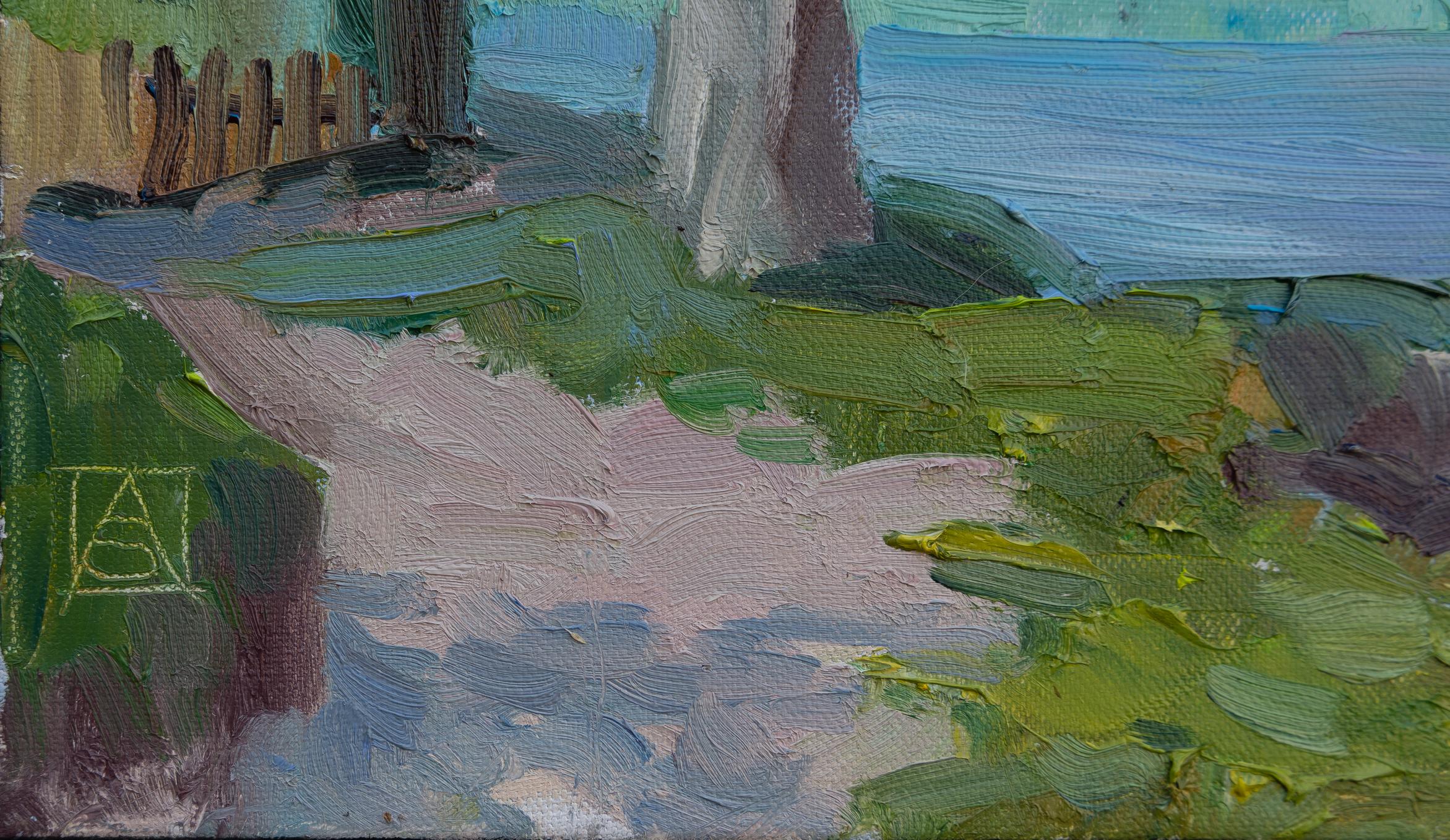 Le long de la côte Paysage, lac, montagnes, Suisse, petit, horizontal en vente 8