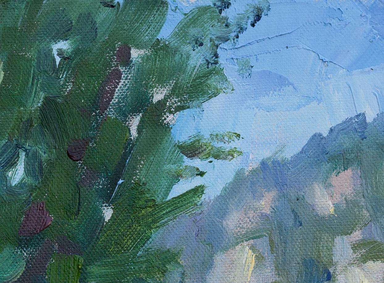 Le long de la côte Paysage, lac, montagnes, Suisse, petit, horizontal en vente 1
