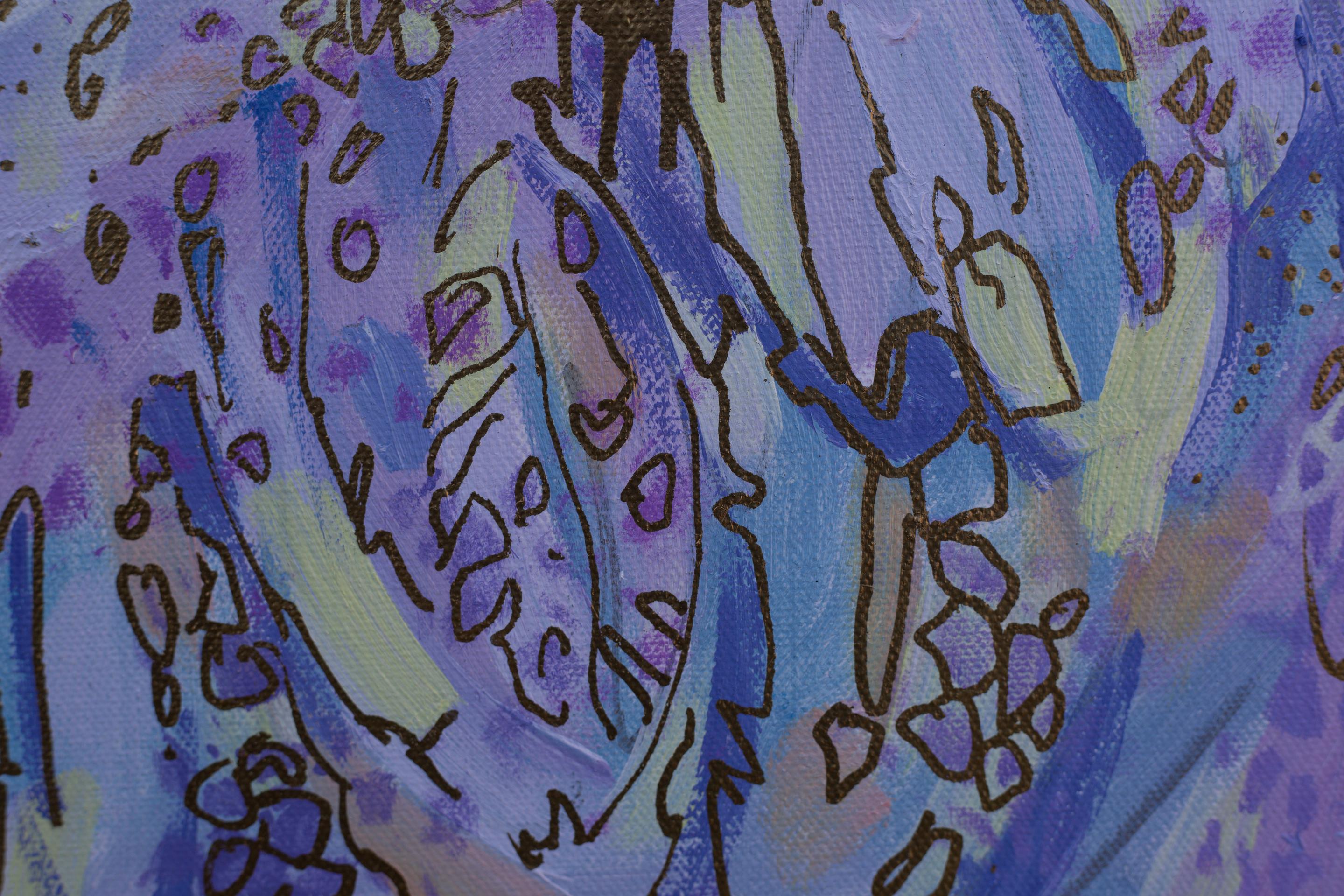 Angels in the City. Return of the Light Ones. Acrylic, horizontal, blue For Sale 6