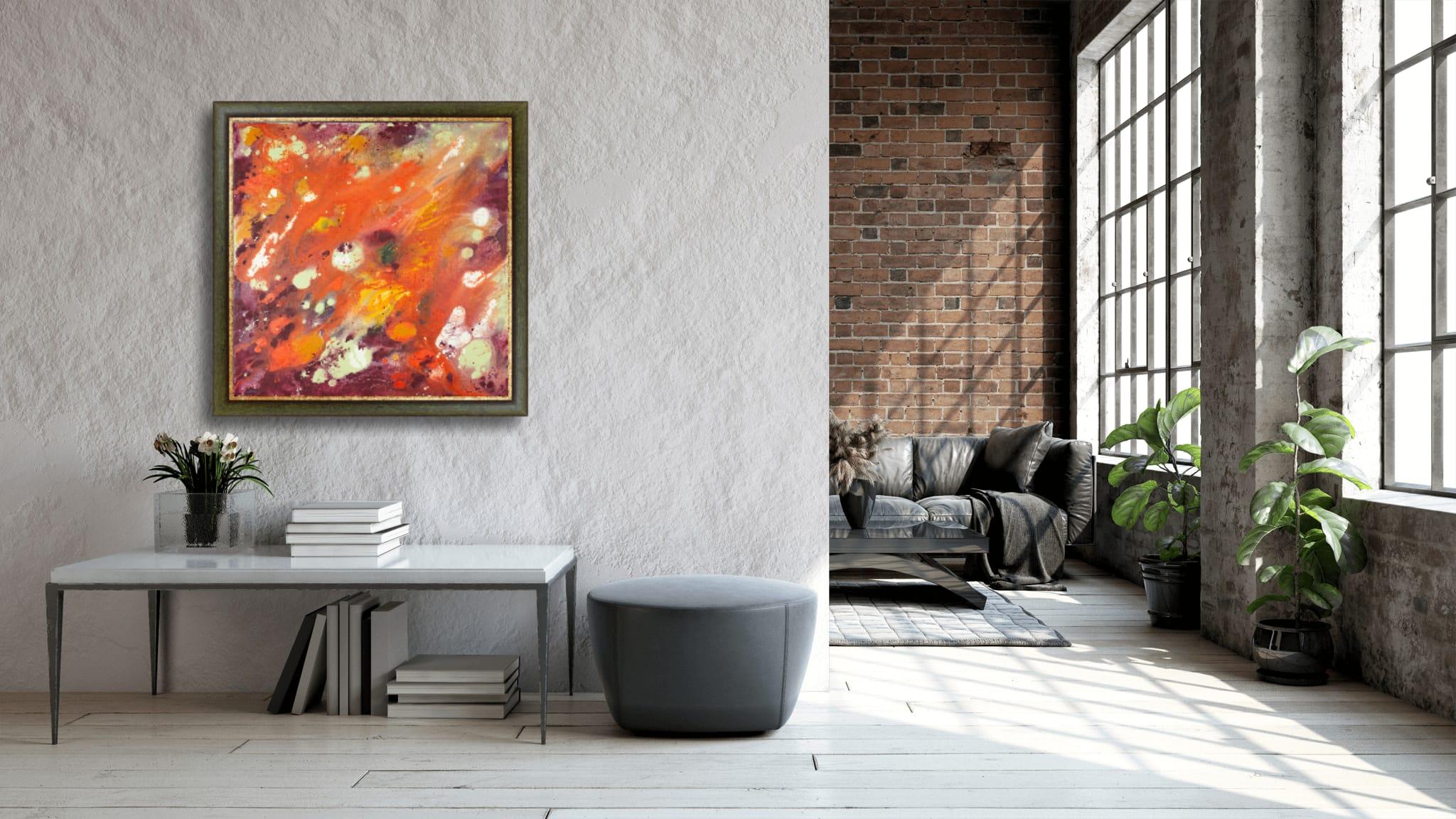 Aspiration. Red square, Abstract expressionist works for interior, Flowers For Sale 8