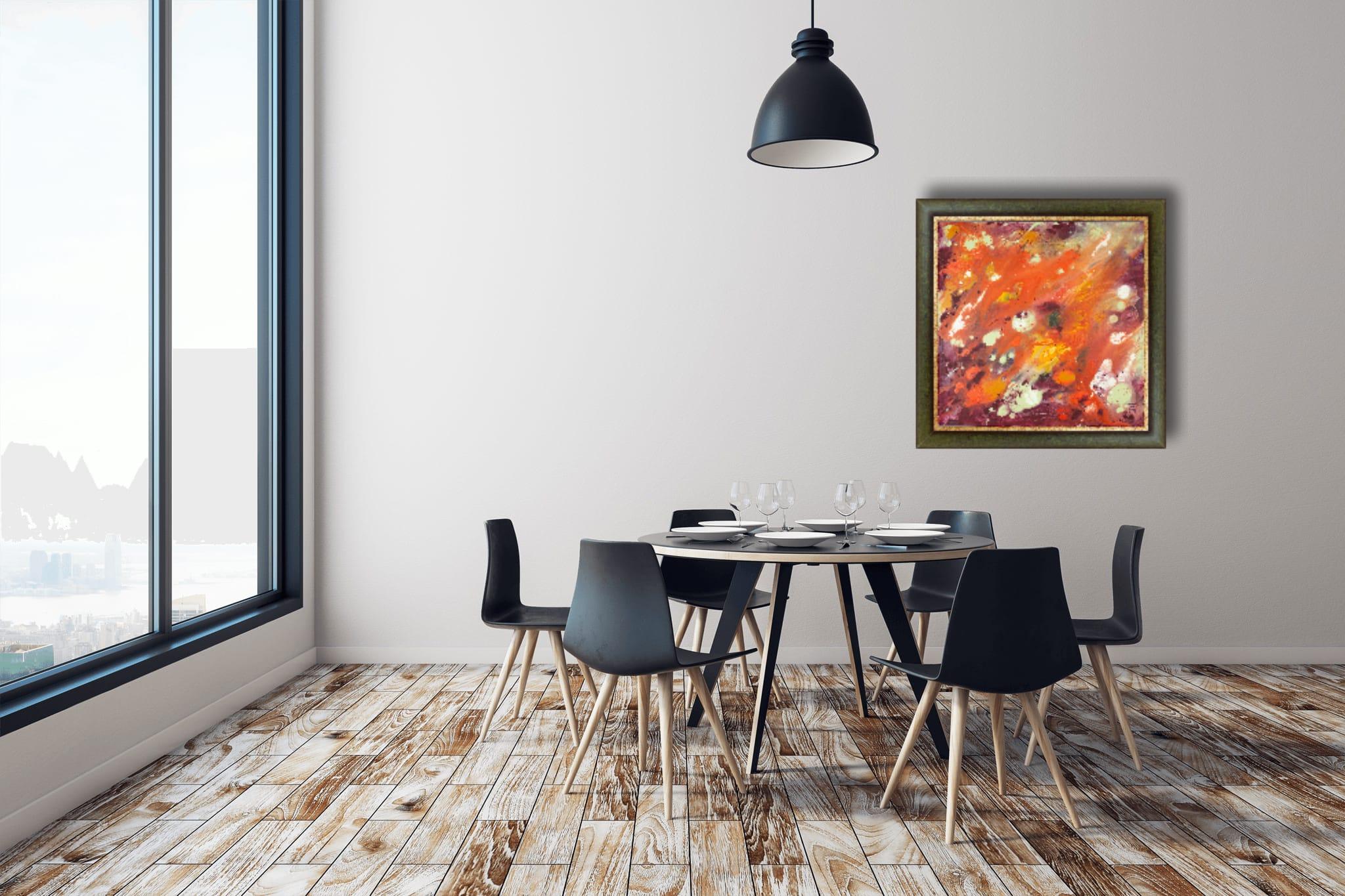 Aspiration. Red square, Abstract expressionist works for interior, Flowers For Sale 10