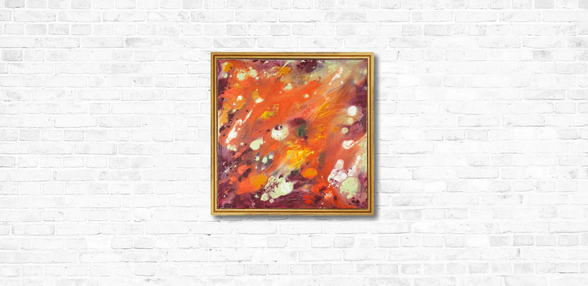 Aspiration. Red square, Abstract expressionist works for interior, Flowers For Sale 11