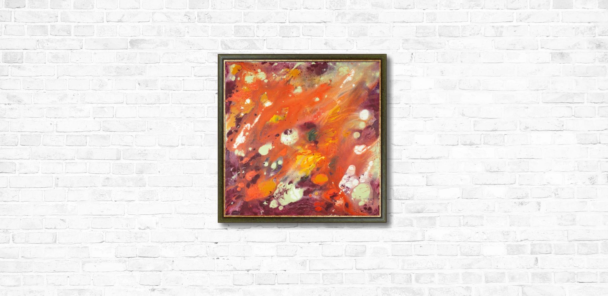 Aspiration. Red square, Abstract expressionist works for interior, Flowers For Sale 12