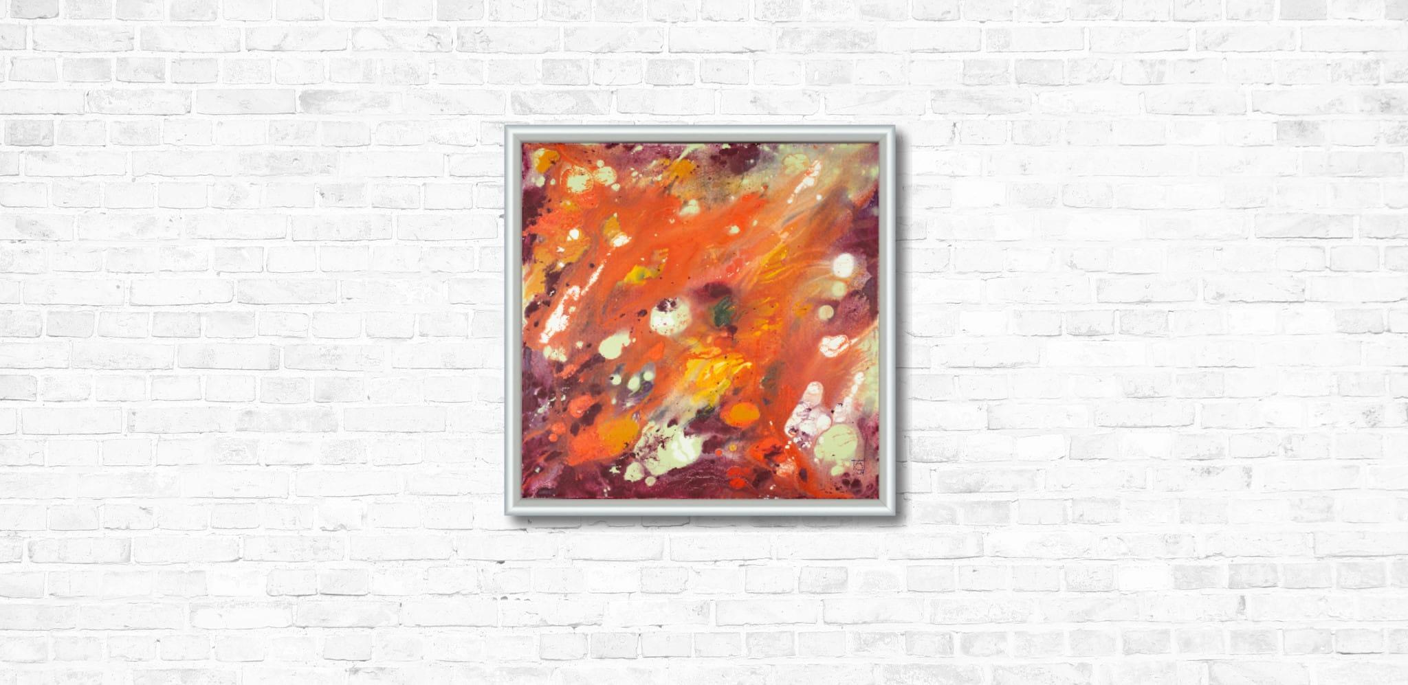 Aspiration. Red square, Abstract expressionist works for interior, Flowers For Sale 13