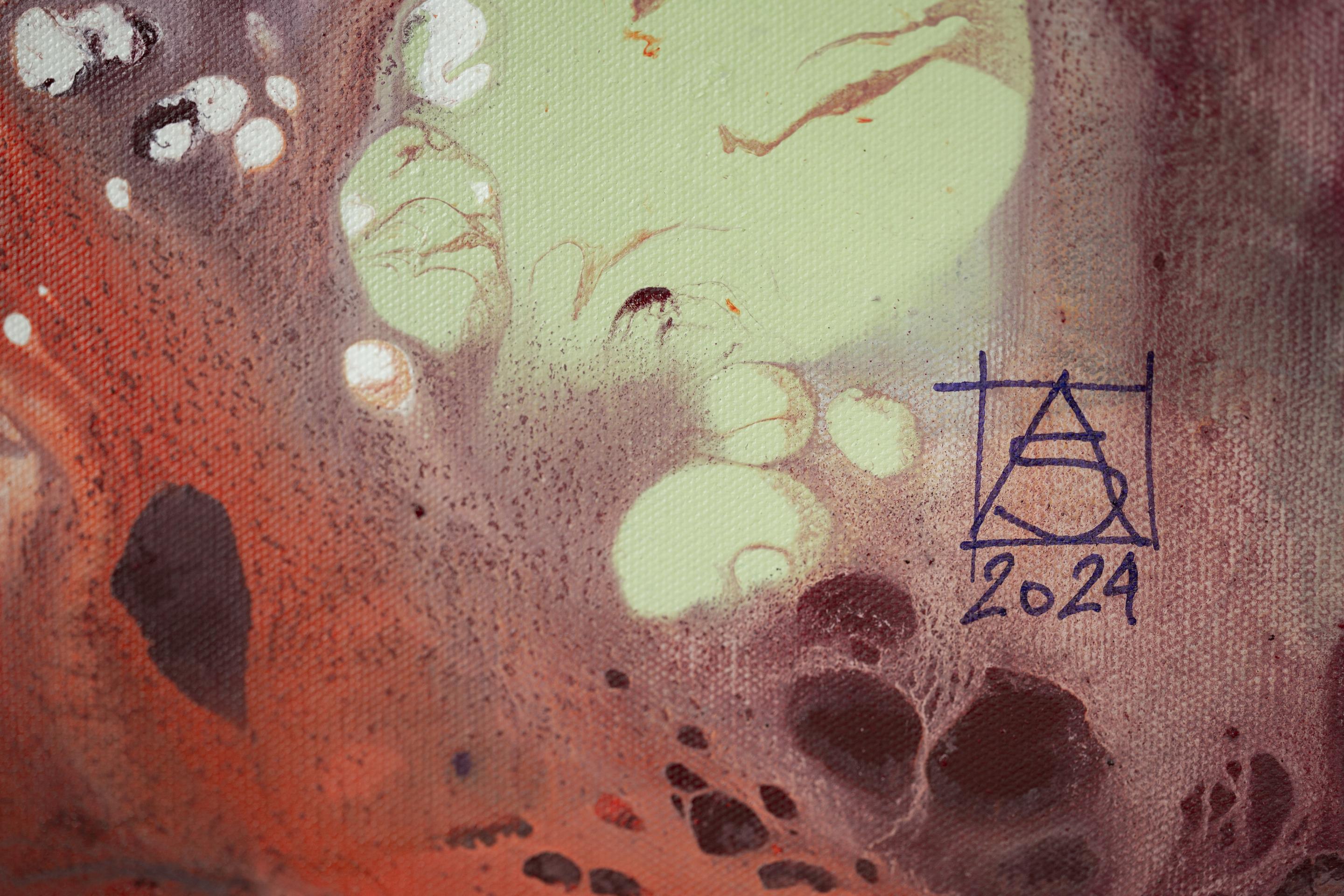 Aspiration. Red square, Abstract expressionist works for interior, Flowers For Sale 16