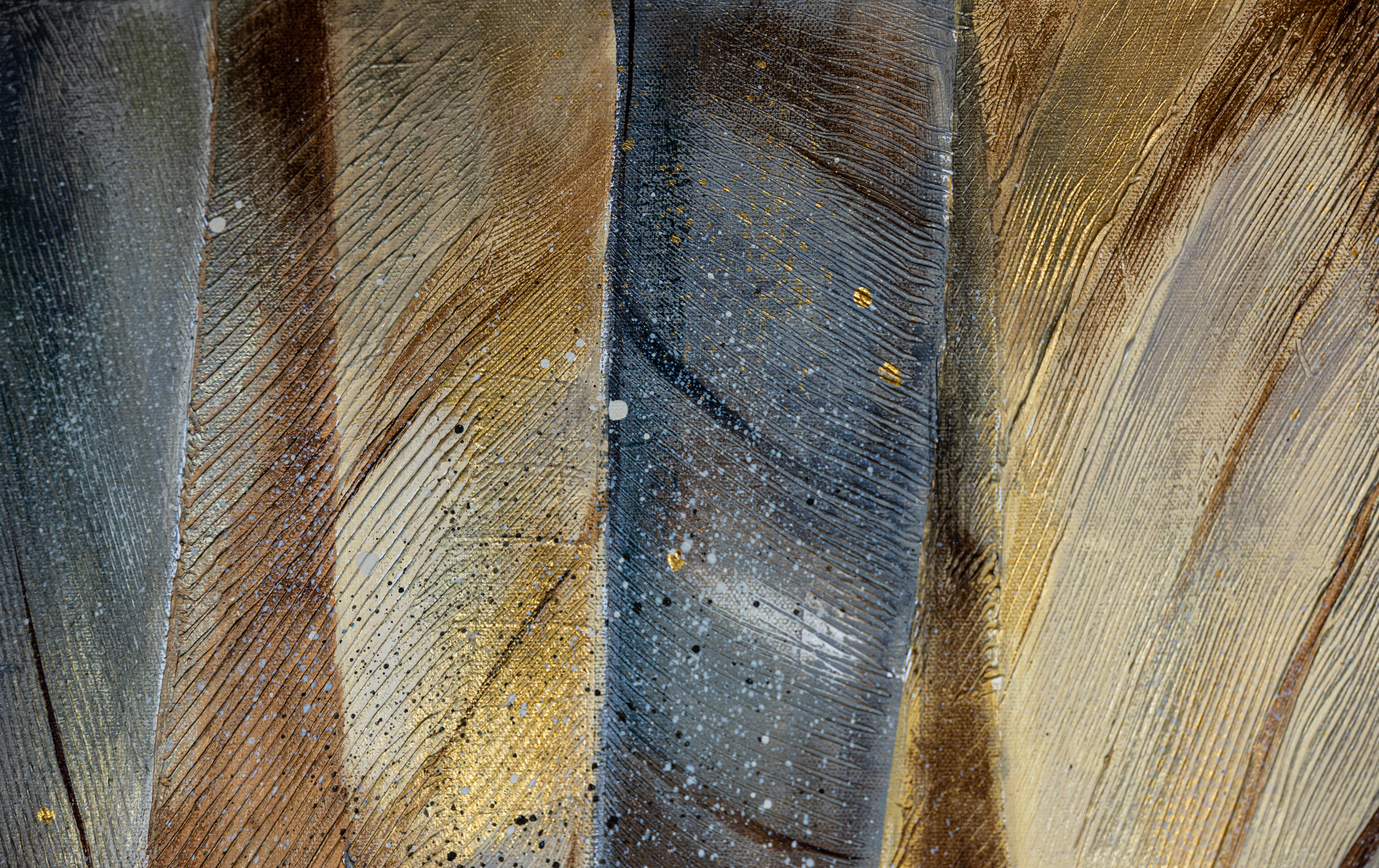 Autumn Bird. Semi-astratto, grande, verticale, per un interno moderno in vendita 5