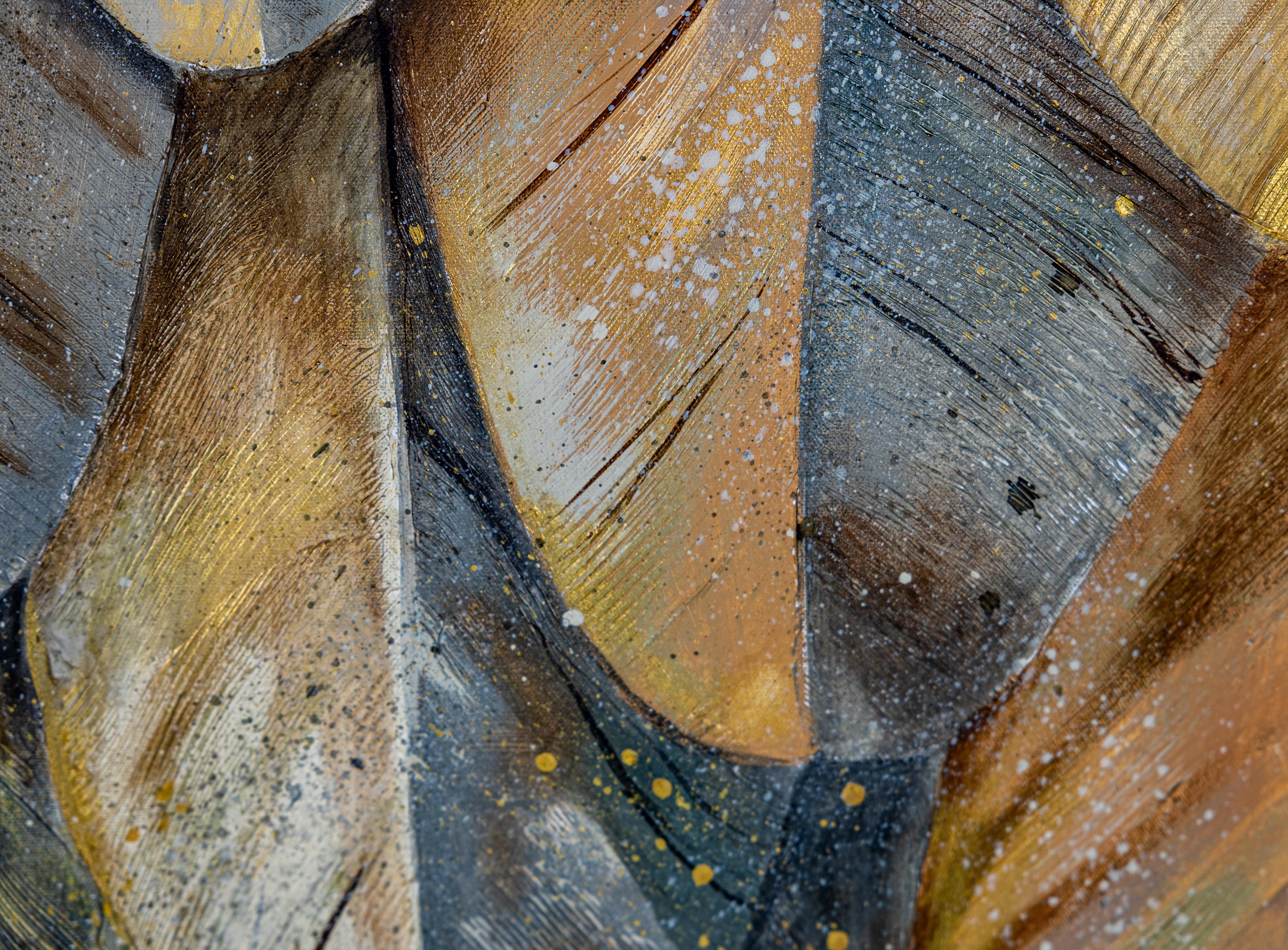 Autumn Bird. Semi-astratto, grande, verticale, per un interno moderno in vendita 7
