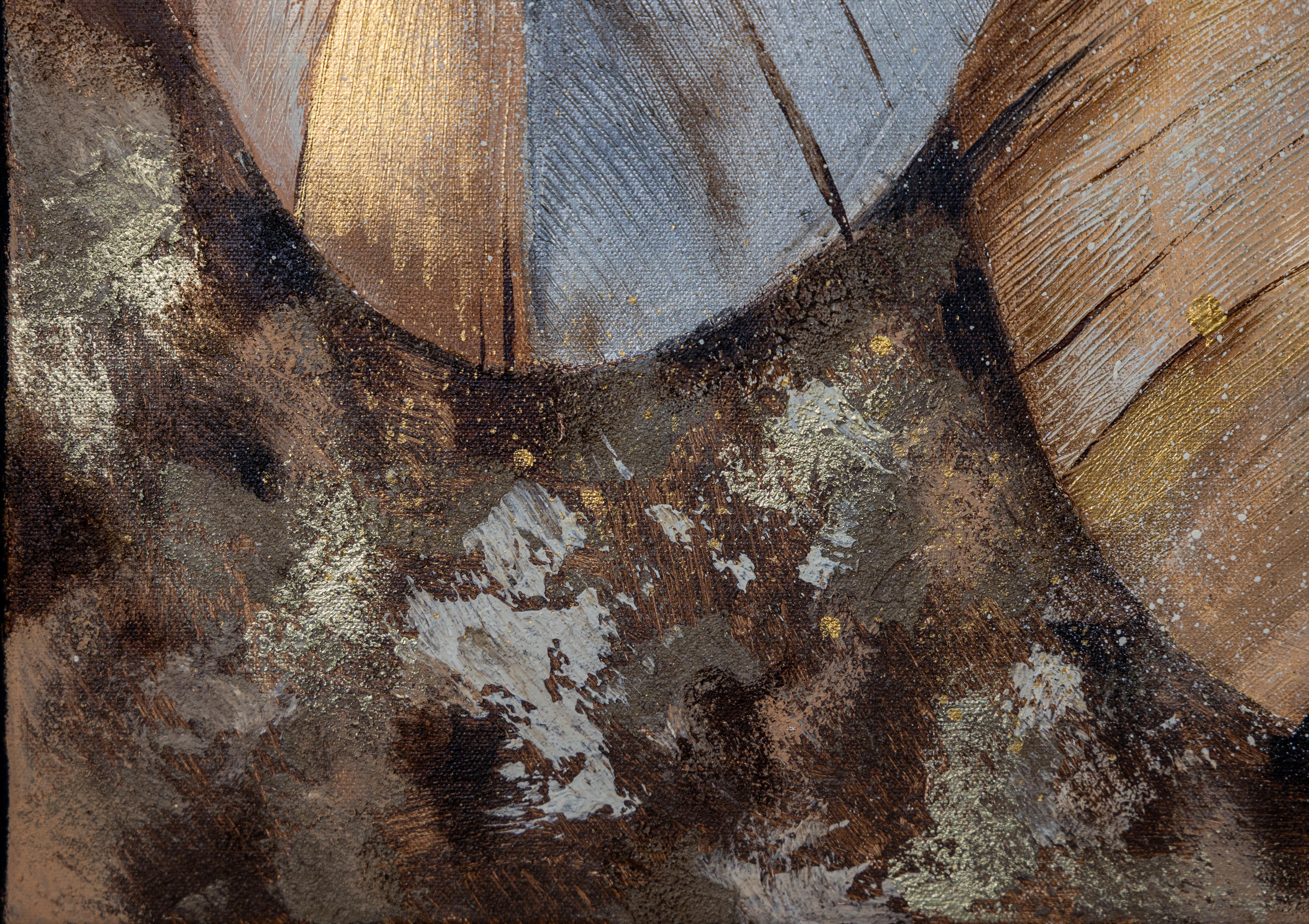 Autumn Bird. Semi-astratto, grande, verticale, per un interno moderno in vendita 2