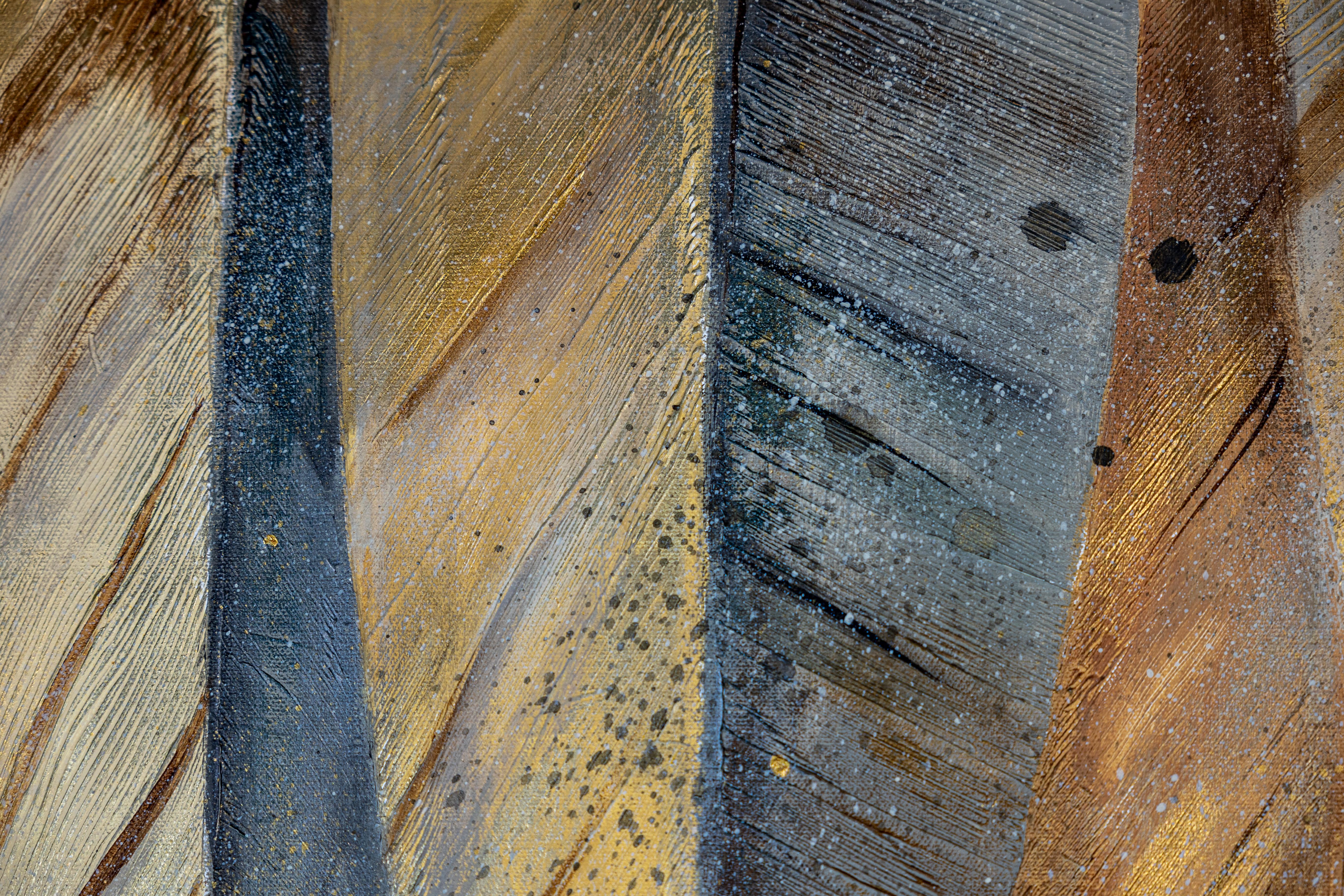 Autumn Bird. Semi-astratto, grande, verticale, per un interno moderno in vendita 4